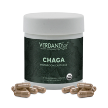 VERDANT LEAF CHAGA MUSHROOM CAPSULES 미국에서 직수입 USDA 인증 유기농, 1개, 60캡슐