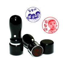 에스엠프린팅 포토도장 6푼만년A(16mm) 사진 얼굴 포토 도장 스탬프 주문제작, 검정