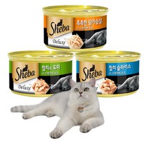 고양이 간식 쉬바캔 참치슬라이스 촉촉한 닭가슴살 참치와 도미와 그레이비소스 85g 고양이 습식사료 고양이 캔 3종, 24개, 참치 슬라이스와 그레이비 소스