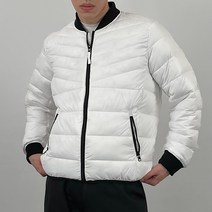 남자 여자 배색 웰론 크롭 숏패딩 울트라라이트 초경량 패딩 블루종 블랙 화이트