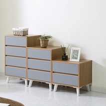 이케아 서랍장 수납장 다용도 거실장 안방 옷장 거실 미니 틈새 2단 3단 4단 옷 모던, 세디 서랍장 4단, 오크그레이