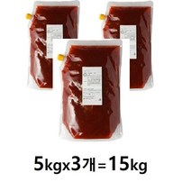 반값할인 매운 핫 스리라차 칠리소스 15kg (5kgx3개)유통기한6월14일까지 식자재 대용량 업소용, 5kgX3개