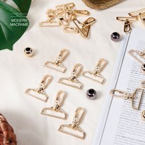 마크라메 재료 키링 열쇠고리 5종 가방고리, 고리형(라운드)_골드