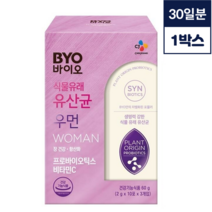 CJ제일제당 여성 프로바이오틱스 30일분 장건강 항산화 영양제 여자 비타민C 분말스틱 CJ BYO 우먼 유산균 (30포 1개월분)