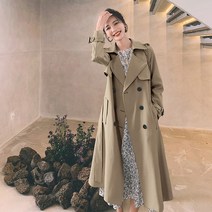 여자 봄가을 더블버튼 트렌치코트 재킷 캐주얼 미시 자켓 바바리 코트 인박카042