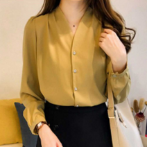 오노마 오노마 ONM 여자 20대 사무직 면접 코디 쉬폰 브이넥 블라우스 (8053969)