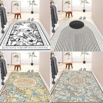 북유럽 인테리어 현관 코일매트 업소용 발매트 카페 공간처럼, 화이트플라워 반타원 100x120