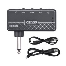 고출력 기타앰프 일렉 어쿠스틱 버스킹 공연용 VITOOS 기타 헤드폰 앰프 Amp 1/4 인치 플러그 3.5mm 잭 Aux, 01 A