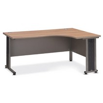 가구뱅크 (좌측형) L퍼즐 웨이브 사무실책상 가구 사무용 책상 1400 1600 1800 ㄱ자 L형 컴퓨터 학생책상 조립식, 아카시아:W1600*D1200*H720