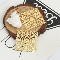 쥬얼리 만들기 부자재 diy 소품 DoreenBeads 패션 철 기반 합금 장식 스퀘어 골드 컬러 선조 보석 DIY 결과 매력 40mm x 40mm50 개