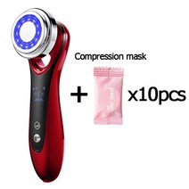 고주파마사지기 바디 얼굴 피부마사지기 5 in 1 rf ems led 광자 광선 치료, 빨간색 상자