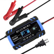 foxsur 자동차 배터리 충전기 12V 8A 전체 자동 디지털 LCD 디스플레이 충전기 전원 펄스 수리 습식 건식 납산, 12V 8A US Plug, 02 12V 8A US Plug, 한개옵션1