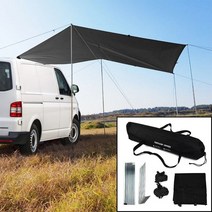 차량용어닝 자동차 사이드 어닝 텐트 타프 차박 비가림텐트 부속 캠핑카 밴 campervan suv 블랙 야외 차양에 대한 범용 자동차 천막 커버 태양 캐노피 차양, 없음