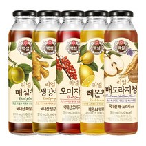 CJ제일제당 백설 리얼청 5종 모음 매실생강오미자레몬배도라지청, 10. 매실청 + 생강청 + 오미자청