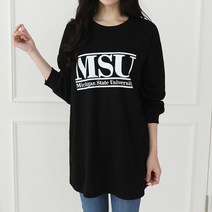 커스텀에이블 클래식 영문 롱 라운드넥 티셔츠 C2302TS024A