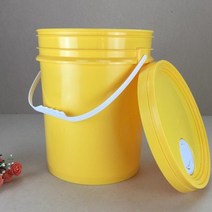 대용량 플라스틱 밀폐 드럼통 PE드럼 PE 등유통 젓갈통 파란통 말통 플라스틱통 버킷 뚜껑 씰 페인트 페인트 화학 식품 등급 포장 18 리터 l 미터법 kg와 두꺼운, 그리스 니플이 있는 18l 노란색