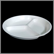 대명멜라민 미색 - 멜라민 원3절 접시 (국내생산 멜라민 흰그릇 하얀그릇 업소용그릇), (원3절대), 대