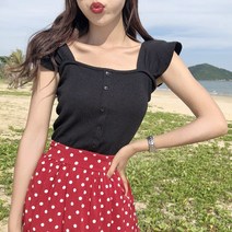 시원한민소매디자인 소프트스타일 보라색 니트조끼 여성 숏 봄계절 이너웨어 끈나시 슬립 디자인감각 보이핏 2708863439