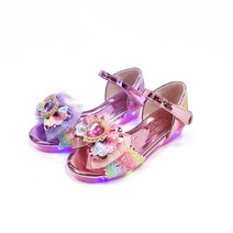 리틀주 하트무지개LED샌들 여자아이라이팅샌들 여자아이보석샌들 엘사샌들 라이트업 세련된아동화