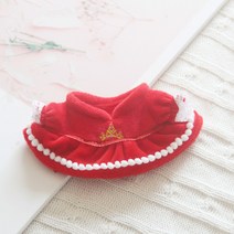 15cm 20cm 아이돌 인형 옷 빨간 모자 세트 의상 5점 망토 원피스 속치마 앞치마, 다홍색금사원피스cm