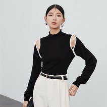 봄 가을 울 스웨터 오프 숄더 니트 여성 어깨트임 셔츠
