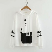 귀여운 동물 후드티 여성 봄 가을 일본 스타일 긴팔 스웨터 캐주얼 일상 간편 옷차림