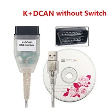 차량점검 BMW K DCAN 스위치 OBDII 진단 케이블 + USB 인터페이스 Ediabas D OBD2 스캐너 FT232RL, 04 Without Switch, 04 Without Switch