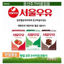 서울우유 멸균우유 삼총사 흰 딸기 초코 200ml 24팩 상온보관도 오케이, 흰우유