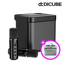블루투스 노래방 슈퍼큐브777 듀얼 마이크 30W 고출력, 제타블랙+전용가방