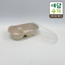 펄프도시락(1000D-2칸) /BH-06 투명뚜껑세트