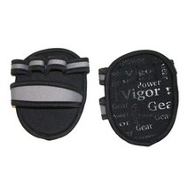 VigorPowerGear 5mm 두꺼운 미끄럼방지 헬스장갑 끌어 오기 업 바 체육관 손 그립 아령 패드 무게 리프팅 장갑, Gray