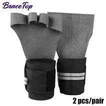 BraceTop-역도 훈련 장갑 피트니스 스포츠 바디 빌딩 체조 그립 체육관 손 손바닥 보호 쌍, 03 Gray Training Gloves_02 L