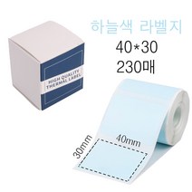 비앤에스 M110 블루투스 미니 라벨프린터 휴대용 바코드출력 라벨기, WP4030-230하늘색