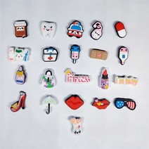 크록 자비츠 장식 악세사리 참 세트21pcs 의료 용품 숙 녀 악어 매력 파티 X-mas 선물 슬리퍼 소녀 배낭