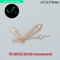 벽시계수리 NH35 NH36 무브먼트 시계 바늘 포인터 녹색 야광 적합