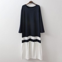 나야홍 / 여성의류 컬링배색플레어원피스 GRC570M101 빅사이즈