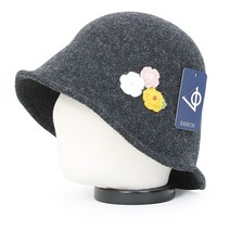 베이직엠 여성 겨울모자 반다나 두건 와이어 챙비니 울 털실 세송이꽃