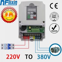 1 상 220v 입력 3 380V 출력 11kw 주파수 인버터 VFD 가변 속도 드라이브 변환기, CHINA, 2.2KW 220Vto380V