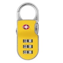 Yale TSA 3 다이얼 클립온락 자물쇠 옐로우, 10개