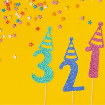파티해글리터 데코픽 (숫자) 생일고깔, 푸치샤, 7(칠)