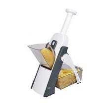 채칼 야채 절단기 슬라이스 과일 수동 회전식, 그레이