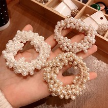 옐로쉬핑크 럭셔리 진주 곱창 헤어끈 3종 세트