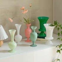 [데이즈룸] 오팔린 빈티지 글라스 화병 8종 / 인테리어소품 꽃병, 카라(중) / 올리브그린