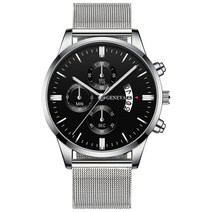 Montre 옴므 메쉬 남성 시계 럭셔리 캐주얼 스테인레스 스틸 캘린더 패션 가죽 쿼츠