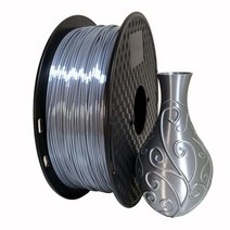 실크 핑크 PLA 3D 프린팅 필라멘트 1.75mm 1KG 1kg2.2파운드 스풀 샤인 실키 샤이니 메탈릭 메탈 로즈 골드 CC3D, Silk Silver