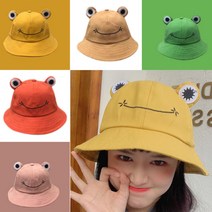 귀여운 개구리모자 단체 졸업 사진 캐릭터 사파리모자 특이한 컨셉, 베이지