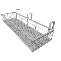 MK 베란다 화분걸이대 고층 난간용 (직각 80 X 25cm) 난간고리 3P, 화이트