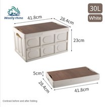 캠핑박스테이블 캠핑용폴딩박스 야외 여행 캠핑 낚시 방수 나무 커버 접이식 상자 차량 장착 피크닉을 위한 대형 다기능 저장, [01] White Large 55L