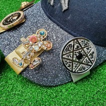 럭셔리한 골프볼마크 공마커 양면햇클립 남녀 필드 라운딩 준비용품 선물, 미키볼마크+철판클립