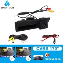후방카메라 룸미러 화물차 CCD AHD 자동차 트렁크 핸들 주차 후면보기 백업 카메라 케이스 Audi/VW/Passat/Tiguan/Golf/Touran/Jetta/Sharan/T, 170 피쉬아이 카메라_12V